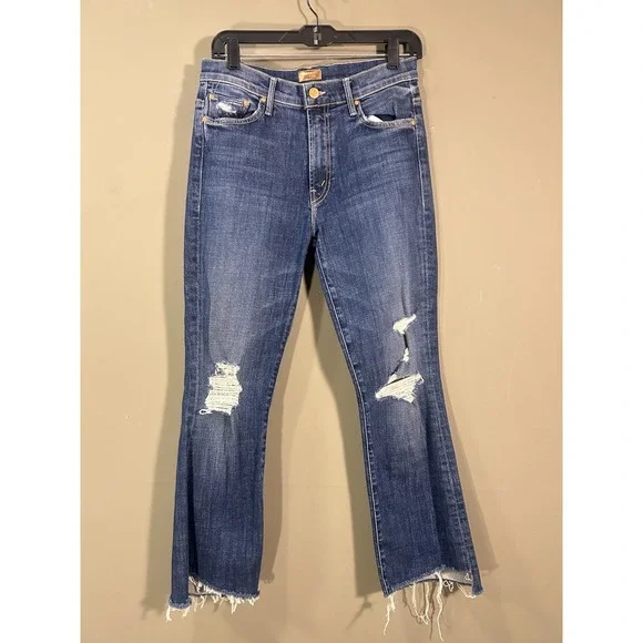 MOTHER Jeans The Insider Crop Step Fray Sz 28 Raw Hem (29x25) Wicked Wildflowers - Picture 2 of 12